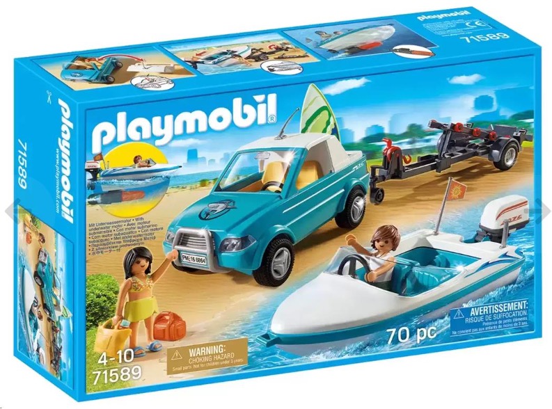 Playmobil, surfer_s pick up with speedboat